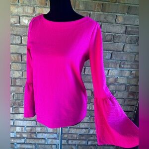 Ann Taylor Drama Sleeve Pink Top Small